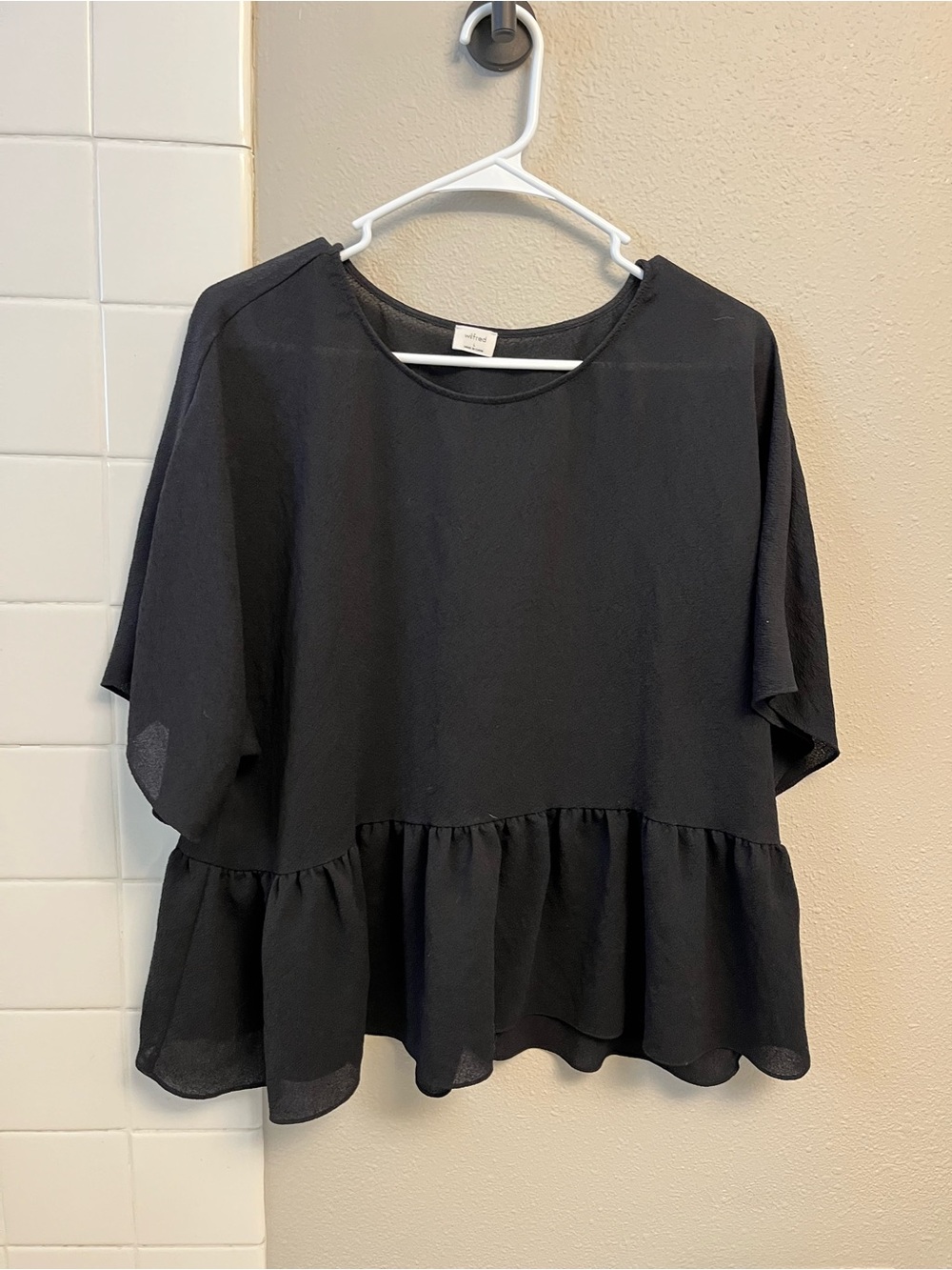 Wilfred Black Short-Sleeve Peplum Tunic